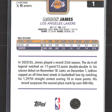 2026 Topps Chrome LeBron James #1