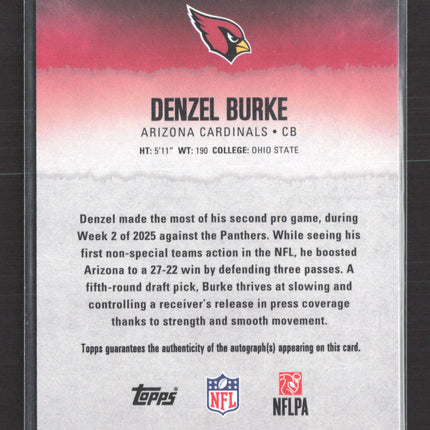 2025 Topps Signature Class Denzel Burke #165 07/10 RC Auto