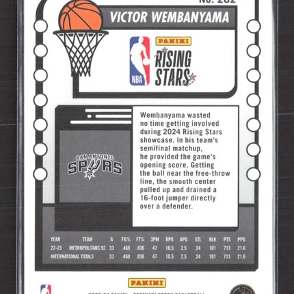 2024 Panini NBA Hoops Premium Stock Rising Stars Victor Wembanyama #282 RC