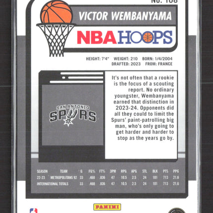 2024 Panini NBA Hoops Premium Stock Victor Wembanyama #108 RC