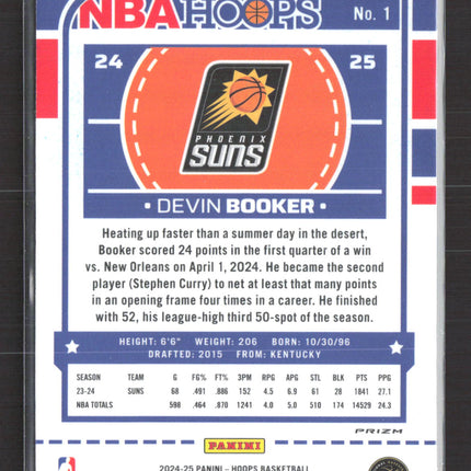 2024 Panini NBA Hoops Devin Booker #1 Winter Purple Snowflake