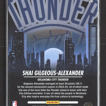 2024 Panini NBA Hoops Premium Stock City Edition Shai Gilgeous-Alexander #26