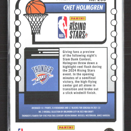 2024 Panini Hoops Premium Stock Chet Holmgren #293 Prizm Rising Stars