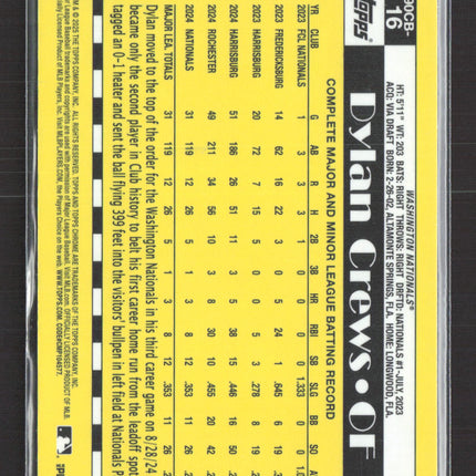 2024 Topps Chrome 1990 Topps Baseball Dylan Crews #90CB-16 RC