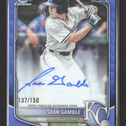 2025 Bowman Chrome Sean Gamble #CPA-SG Blue Refractor 137/150 Auto