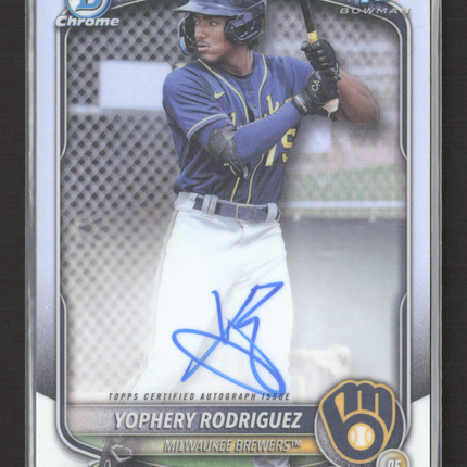 2025 Bowman Chrome Yophery Rodriguez #CPA-YR Refractor Auto /499
