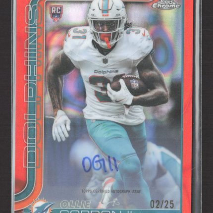 2025 Topps Chrome Ollie Gordon II #RA-OG Orange Auto 02/25 RC