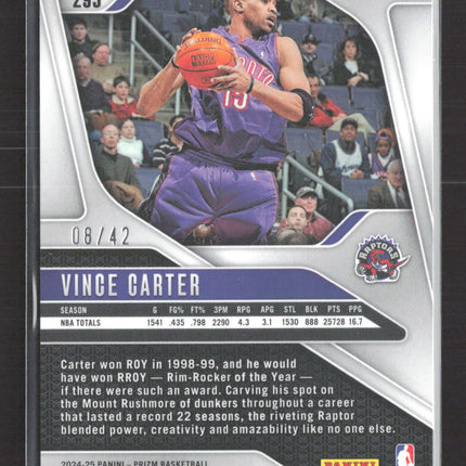 2024 Panini Prizm Basketball Vince Carter #295 Pink Pulsar 08/42
