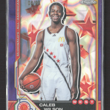 2025 Topps Chrome McDonald's Caleb Wilson #10 Purple Refractor 08/99