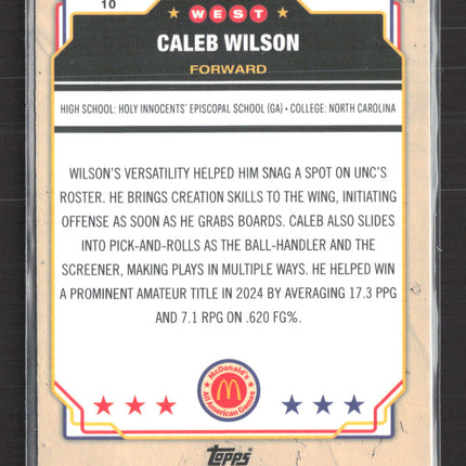 2025 Topps Chrome McDonald's Caleb Wilson #10 Purple Refractor 08/99