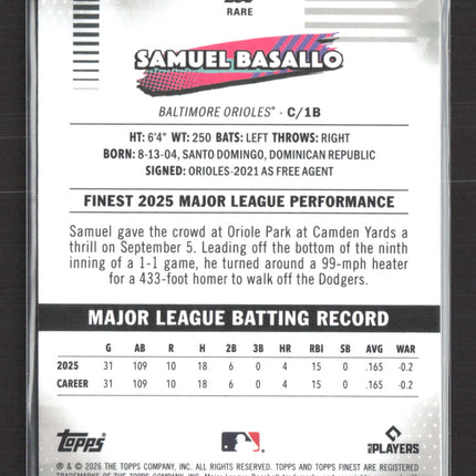 2026 Topps Finest Samuel Basallo #264 RC