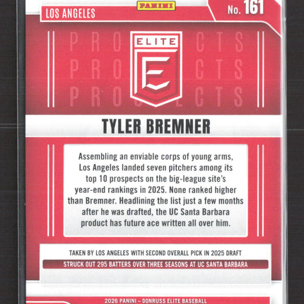 2026 Panini Donruss Elite Baseball Tyler Bremner #161 Blue /199