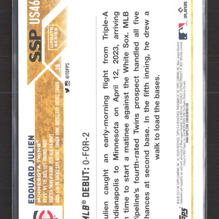 2023 Topps Update Series Edouard Julien #US46 SSP Golden Mirror