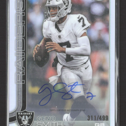 2025 Topps Chrome Football Geno Smith #BA-GS Refractor 311/499 Auto