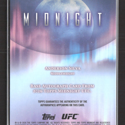 2026 Topps Midnight UFC Anderson Silva #BAV-AS 49/75 Auto