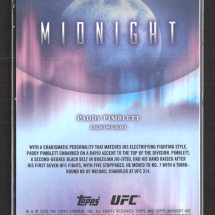 2026 Topps Midnight UFC Paddy Pimblett #45