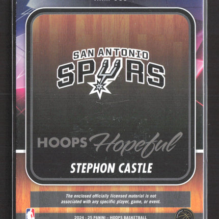 2024 Panini NBA Hoops Hoops Hopeful Stephon Castle #HHM-SCS RC Memorabilia