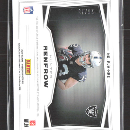 2019 Panini Obsidian Hunter Renfrow #RJA-HRE Patch RC Auto /75