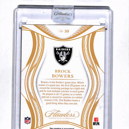 2026 Panini Flawless Football Brock Bowers #30 Sapphire /20