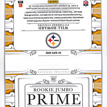 2026 Panini National Treasures Will Howard #RJPS-WHD Patch 48/99 RC Auto
