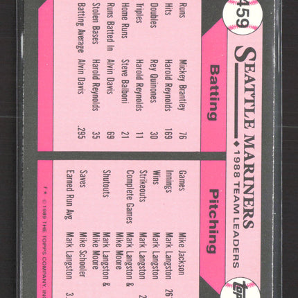1989 Topps Tiffany Mariners Leaders #459