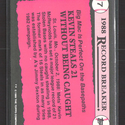 1989 Topps Tiffany Kevin McReynolds #7