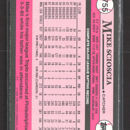 1989 Topps Tiffany Mike Scioscia #755