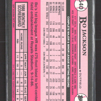 1989 Topps Tiffany Bo Jackson #540
