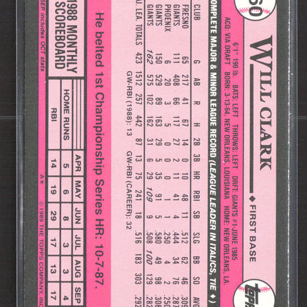 1989 Topps Tiffany Will Clark #660