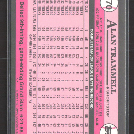 1989 Topps Tiffany Alan Trammell #770