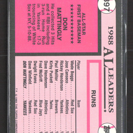 1989 Topps Tiffany Don Mattingly #397
