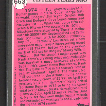 1989 Topps Tiffany Hank Aaron #663