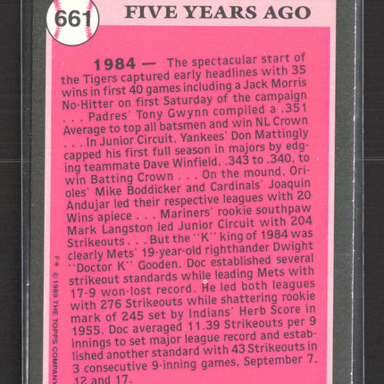 1989 Topps Tiffany Dwight Gooden #661