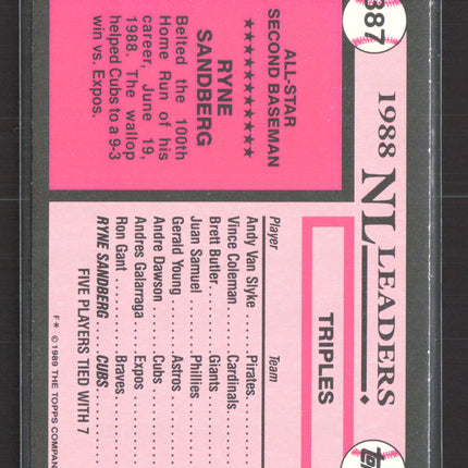 1989 Topps Tiffany Ryne Sandberg #387