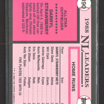 1989 Topps Tiffany Darryl Strawberry #390