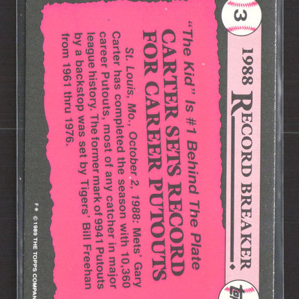 1989 Topps Tiffany Gary Carter #3