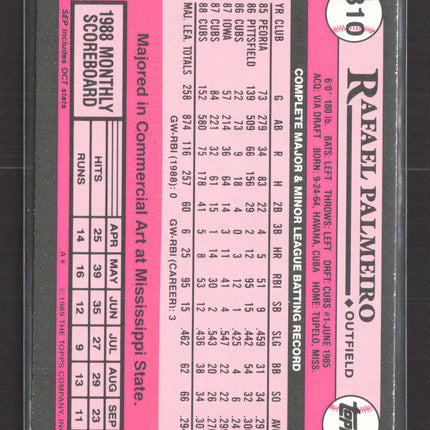 1989 Topps Tiffany Rafael Palmeiro #310