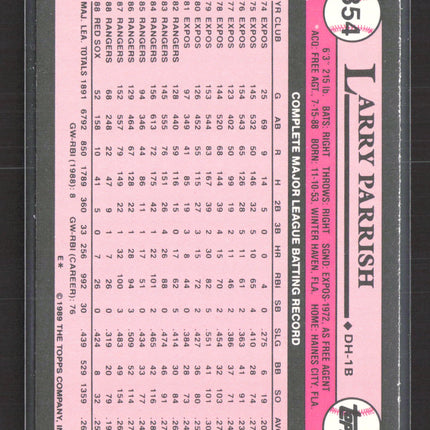 1989 Topps Tiffany Larry Parrish #354
