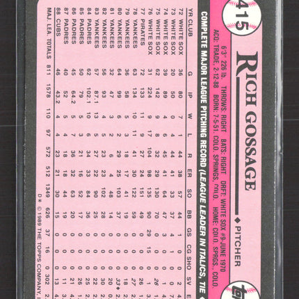 1989 Topps Tiffany Rich Gossage #415