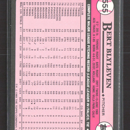 1989 Topps Tiffany Bert Blyleven #555