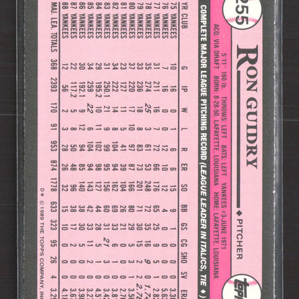 1989 Topps Tiffany Ron Guidry #255