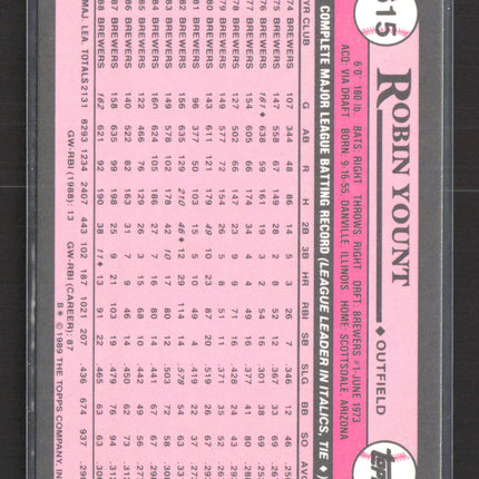 1989 Topps Tiffany Robin Yount #615