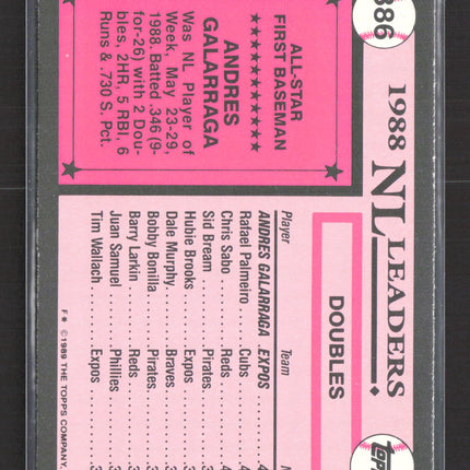 1989 Topps Tiffany Andres Galarraga #386