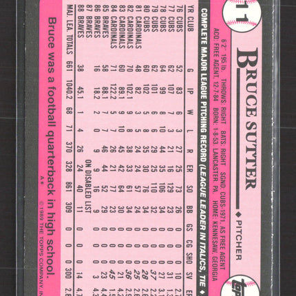 1989 Topps Tiffany Bruce Sutter #11