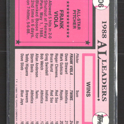 1989 Topps Tiffany Frank Viola #406