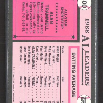 1989 Topps Tiffany Alan Trammell #400 All Star
