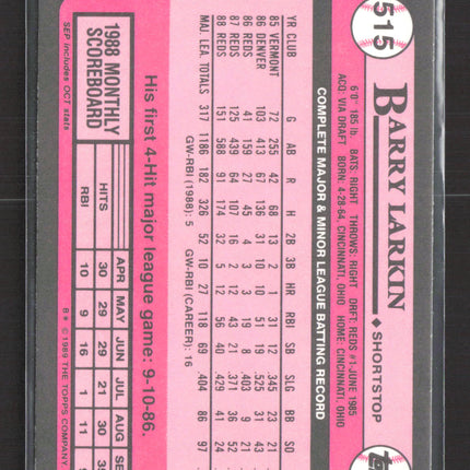 1989 Topps Tiffany Barry Larkin #515