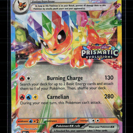 Pokemon 2025 Prismatic Evolutions Flareon EX RR #14/131