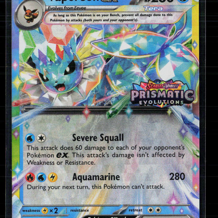 Pokemon 2025 Prismatic Evolutions Vaporeon EX RR #23/131