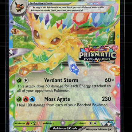 Pokemon 2025 Prismatic Evolutions Leafeon EX RR #6/131
